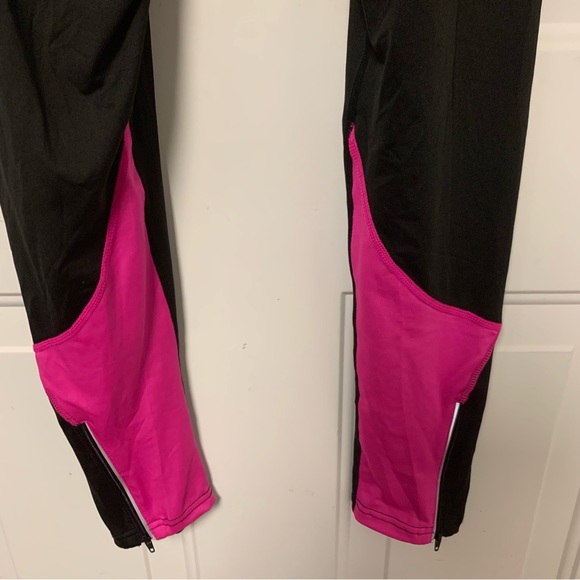 Zity Women's Pants Padded Black & Pink Zips at bottom of each leg Size S - Picture 7 of 11
